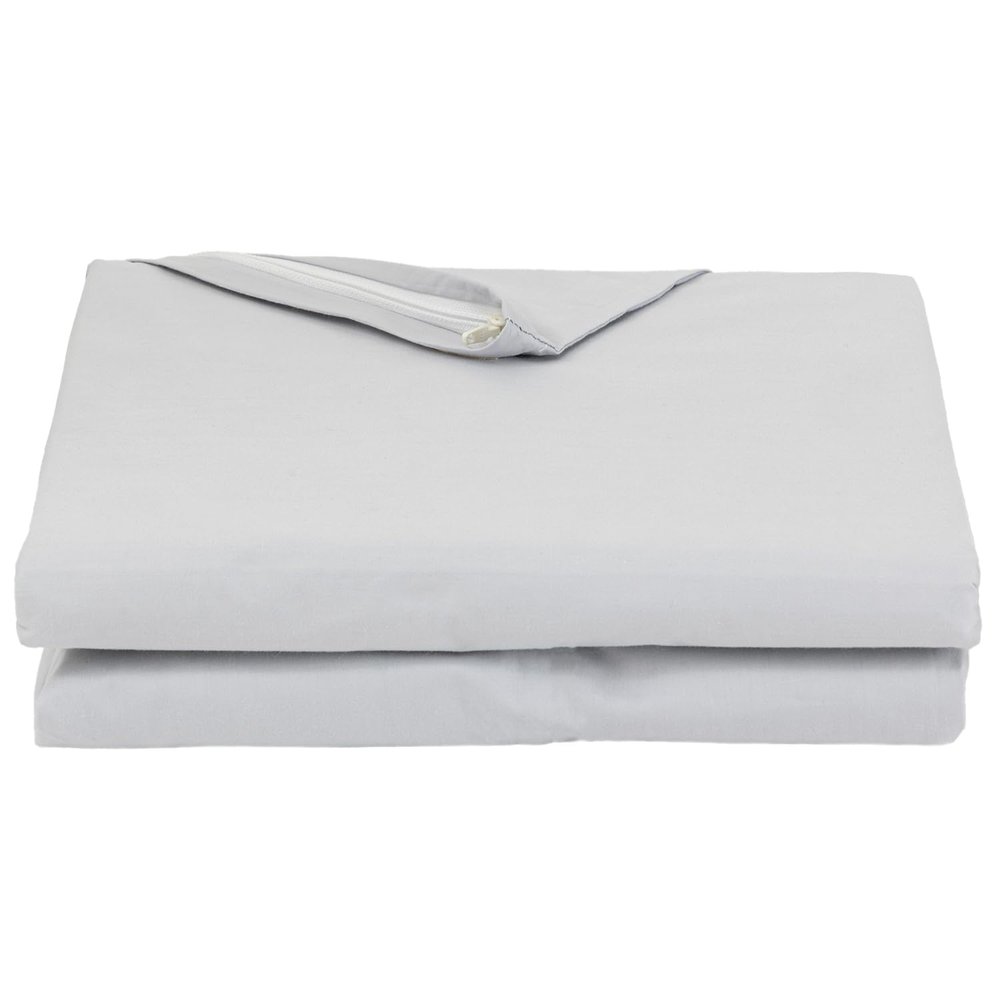 FULI 100% Cotton Zippered Futon Cover, Japanese Futon Mattress Cover, Shikibuton, Made in Japan (King, Gray)
