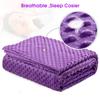 Acdyion Weighted Blankets Removable Duvet Cover for Adults Queen Size (60"x80"),Heavy Blanket Duvet Cover with Soft and Comfort Minky with 12 Ties,Machine Washable Soft Weighted Blanket Cover (Purple) view 2
