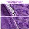 Acdyion Weighted Blankets Removable Duvet Cover for Adults Queen Size (60"x80"),Heavy Blanket Duvet Cover with Soft and Comfort Minky with 12 Ties,Machine Washable Soft Weighted Blanket Cover (Purple) view 4