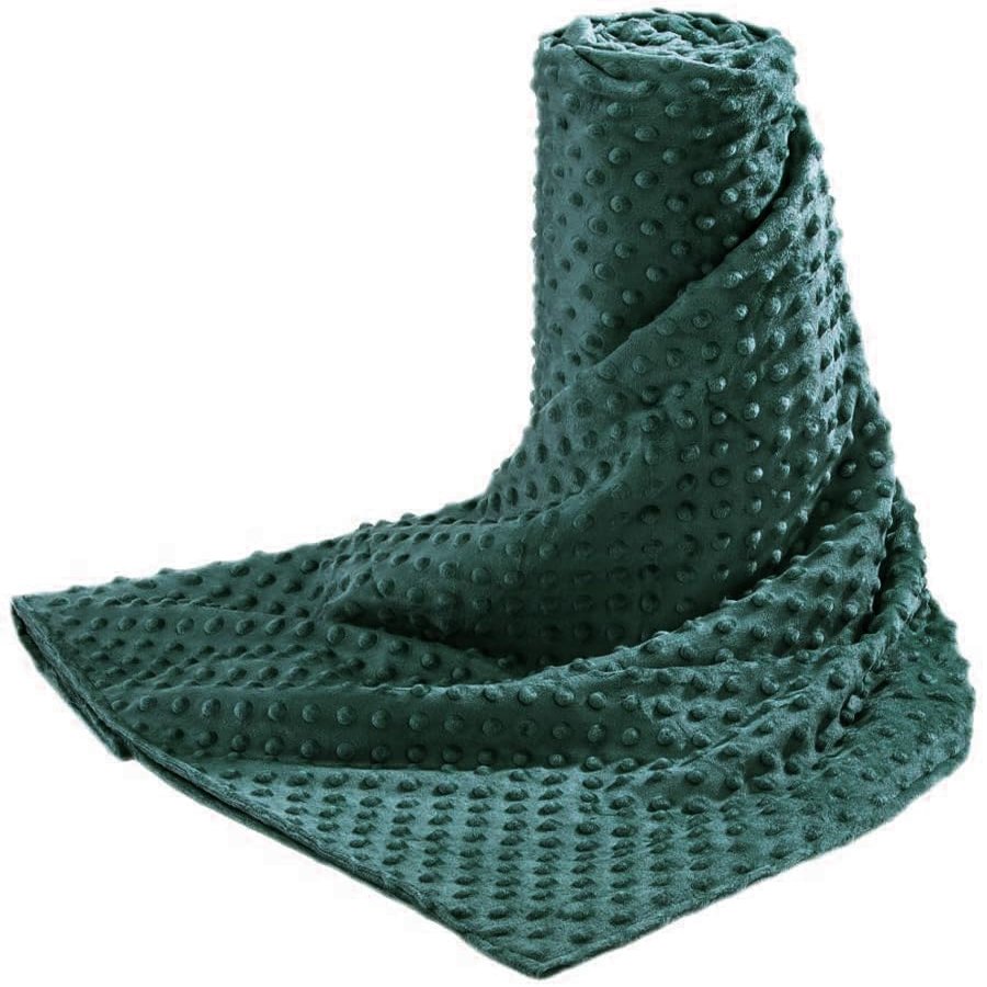 Acdyion Weighted Blankets Removable Duvet Cover for Adults Queen Size (60"x80"),Heavy Blanket Duvet Cover with Soft and Comfort Minky with 8 Ties,Machine Washable Soft Weighted Blanket Cover (Green)