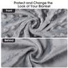 Acdyion Weighted Blanket Cover 60x80, Grey Minky Dot & Fleece Removable Duvet Cover with 12 Ties, Washable Fabric for 60x80 Weighted Blankets, Soft Minky and Cozy Fleece Dual-Sided Cover view 2
