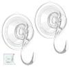 VIS'V Suction Wreath Hanger with Wipes, 22 Lb Capacity, Large, Clear, 2 Pcs view 1