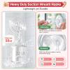 VIS'V Suction Wreath Hanger with Wipes, 22 Lb Capacity, Large, Clear, 2 Pcs view 3