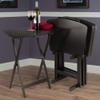 5pc Coffee Brown Contemporary Fan Shape Snack Table Set 29.75" view 2