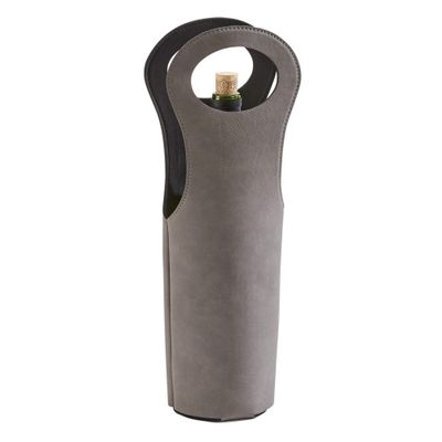 14.5" Gray Leatherette Wine Holder