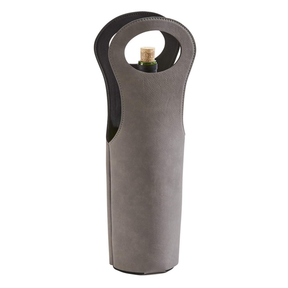 14.5" Gray Leatherette Wine Holder