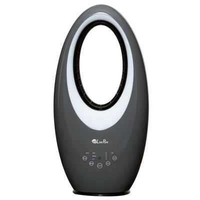 LivePure Bladeless Oscillating Fan w/Filter. 3-Speed Adjustment, Touch Control, Quiet Cooling Fan. Stand Up Fan for Bedroom, Office, Kitchen. Graphite