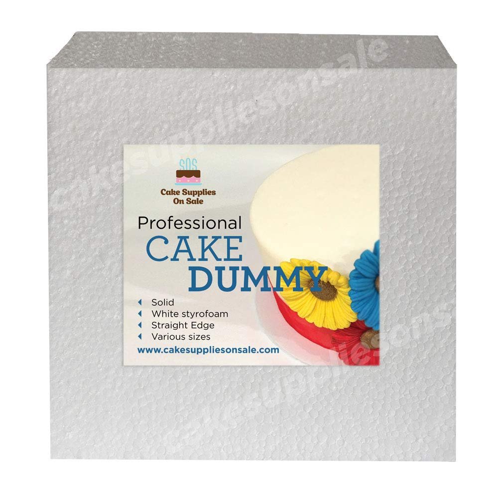10" Square Cake Dummy 5" High Foam Cake Dummies Polystyrene Dummy for Wedding Birthday Cakes Crafting Modeling Art Project Displays