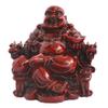 Addune Feng Shui Chinese Laughing Buddha Sitting on Dragon Chair Sculpture Handicrafts Resin Wealth Happy Lucky Statue for Home Decoration Gift (Dark Red, Polyresin) view 1