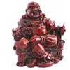 Addune Feng Shui Chinese Laughing Buddha Sitting on Dragon Chair Sculpture Handicrafts Resin Wealth Happy Lucky Statue for Home Decoration Gift (Dark Red, Polyresin) view 2