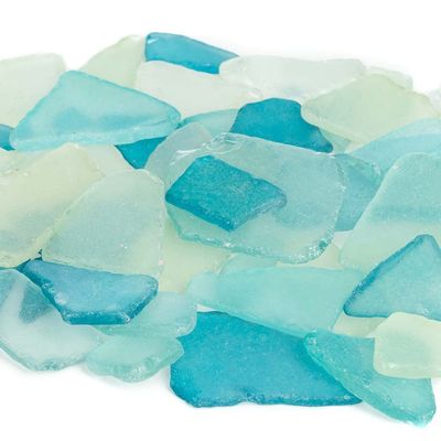 Nautical Crush Trading Sea Glass | Blue Pale Yellow and Light Green Colored Sea Glass Mix | 22 Ounces of Sea Glass for Art Crafts and Decor | Sea Glass Bulk
