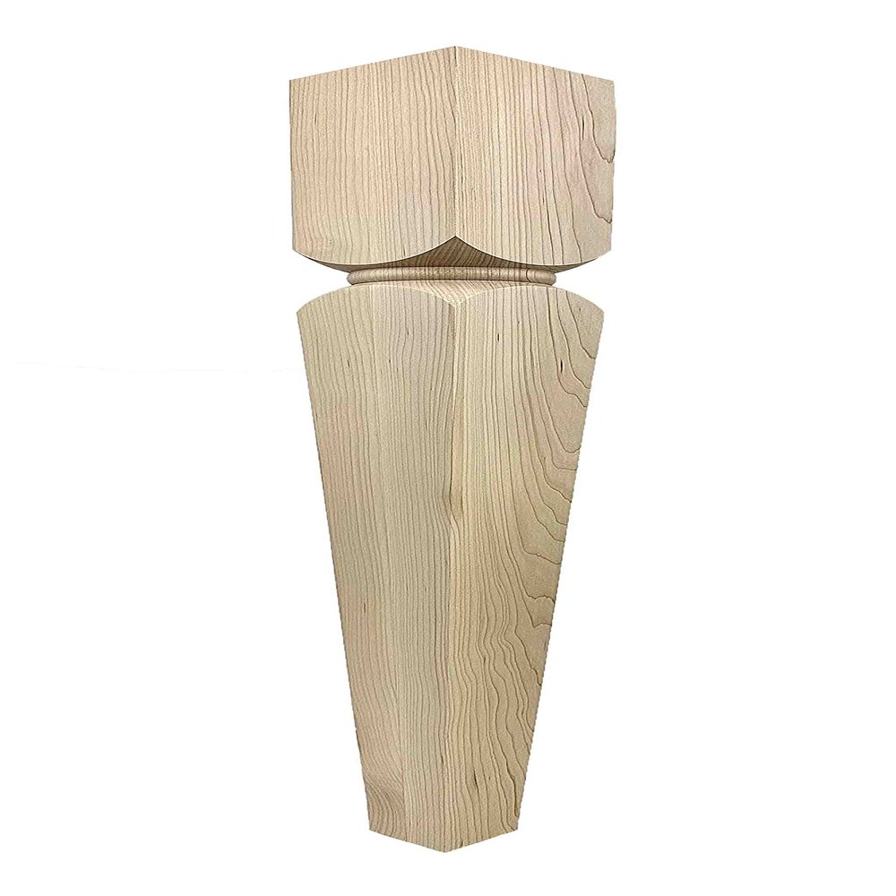 Highland Manor Wood Products Modern Tapered Kirtland Dining Table Leg - 29" Tall x 3 1/2" Wide - Unfinished Wooden Leg for Kitchen Dining Tables or Desks (Maple) (1 Leg)
