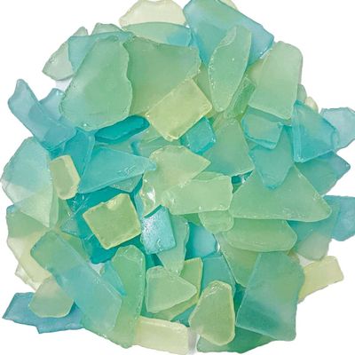 Nautical Crush Trading Sea Glass | Blue Pale Yellow and Light Green Colored Sea Glass Mix | 55 Ounces of Sea Glass for Art Crafts and Decor | Sea Glass Bulk