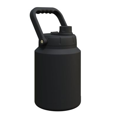 Asobu Mighty Stainless Steel Double Walled Insulated Outdoor Water Jug 68 Ounces - Half Gallon (Black)