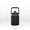 Asobu Mighty Stainless Steel Double Walled Insulated Outdoor Water Jug 68 Ounces - Half Gallon (Black) view 4
