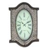 Benjara Wall Clock with Scalloped Wooden Top and Bottom, Brown view 1
