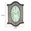 Benjara Wall Clock with Scalloped Wooden Top and Bottom, Brown view 3