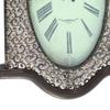 Benjara Wall Clock with Scalloped Wooden Top and Bottom, Brown view 4