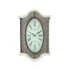 Benjara Wall Clock with Scalloped Wooden Top and Bottom, White view 1