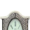 Benjara Wall Clock with Scalloped Wooden Top and Bottom, White view 2
