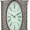 Benjara Wall Clock with Scalloped Wooden Top and Bottom, White view 3
