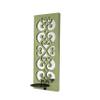 Benjara Traditional Green Lattice Candle Holder with Mirror Backing view 1