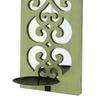 Benjara Traditional Green Lattice Candle Holder with Mirror Backing view 3