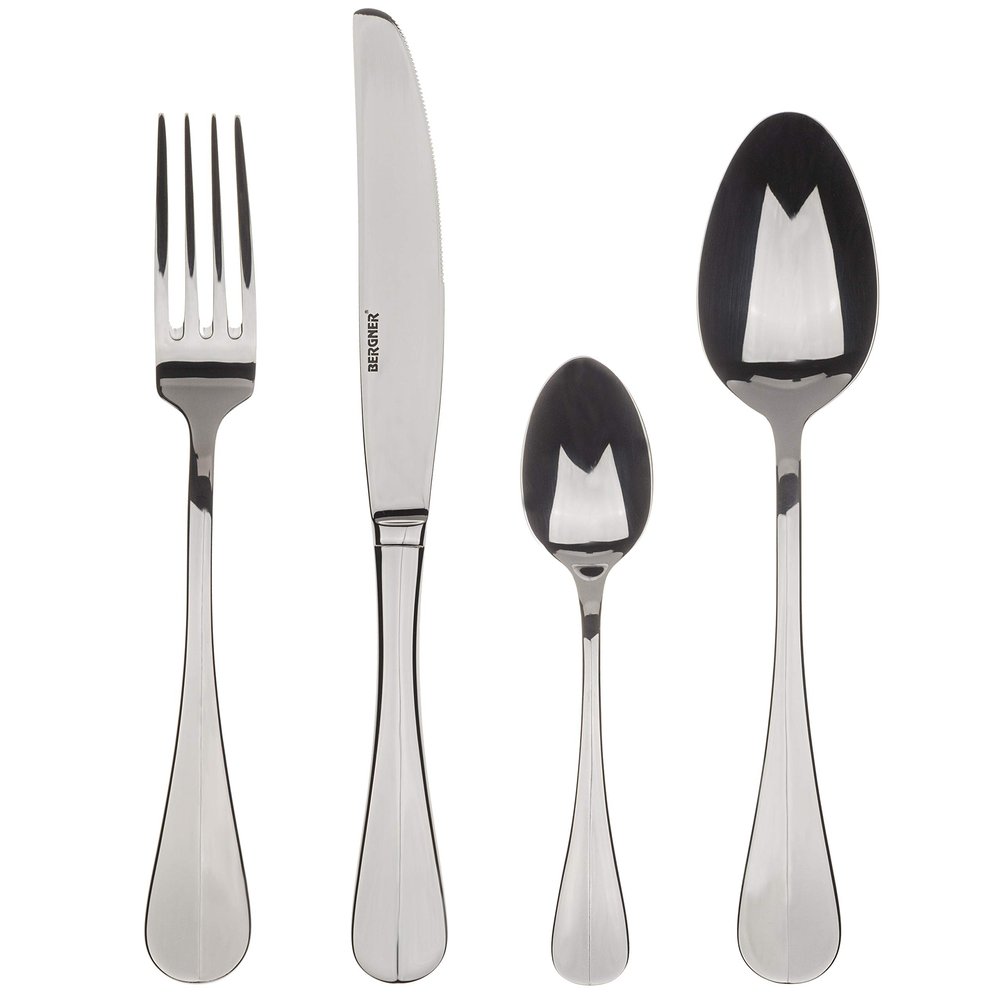 BERGNER Q3473 24-Piece Cutlery Set in Stainless Steel Niort Collection