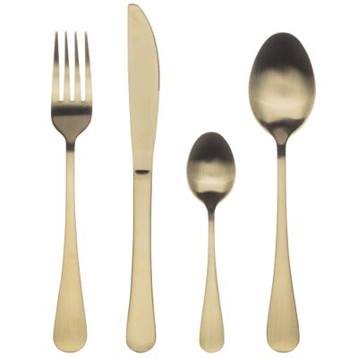 Bergner Q3459 24-Piece Cutlery Set in Stainless Steel Munich Champagne Matt Collection