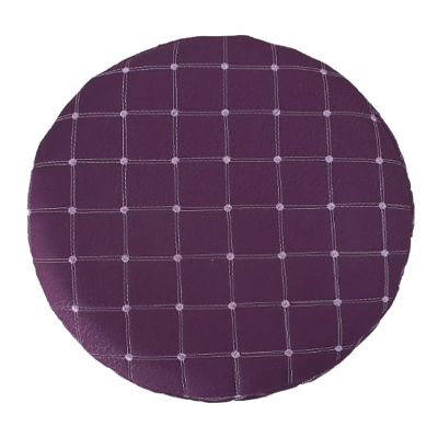 USEACCE 13 Inch Faux Leather Lattice Round Barstool Seat Covers Waterproof Round Stool Cover (Purple 33)