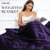 Alomidds Weighted Blanket Twin Size 20lbs 48x72 inches,Sherpa Weighted Blankets for Adults,Fluffy Warm Sherpa & Cozy Soft Flannel Snuggle Thick Heavy Blanket Great for Relaxing,Purple view 2