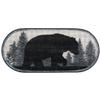 BLACK FOREST DECOR Bear Twilight Oval Bath Rug  3'8"x1'8" Nylon Rug with Black Bear & Plaid  Non-Skid Back, Made in USA view 1