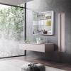 Fundin Aluminum Bathroom Medicine Cabinet with Framless Double Sided Mirror Door15 Inch x 24 Inch Recess or Surface Mount, Silver view 2