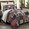BLACK FOREST DECOR Wildlife Timber & Plaid Quilt Bed Set - Twin view 1