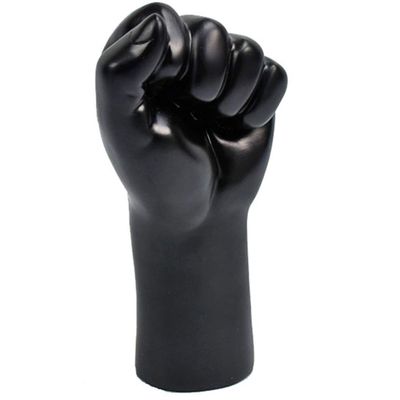 ACEVER Polyresin Art Statues Figurines Sculpture Desktop Ornament Gift for Home Office Library Bookstore School Reading Room Art Gallery Decor, Black Fist
