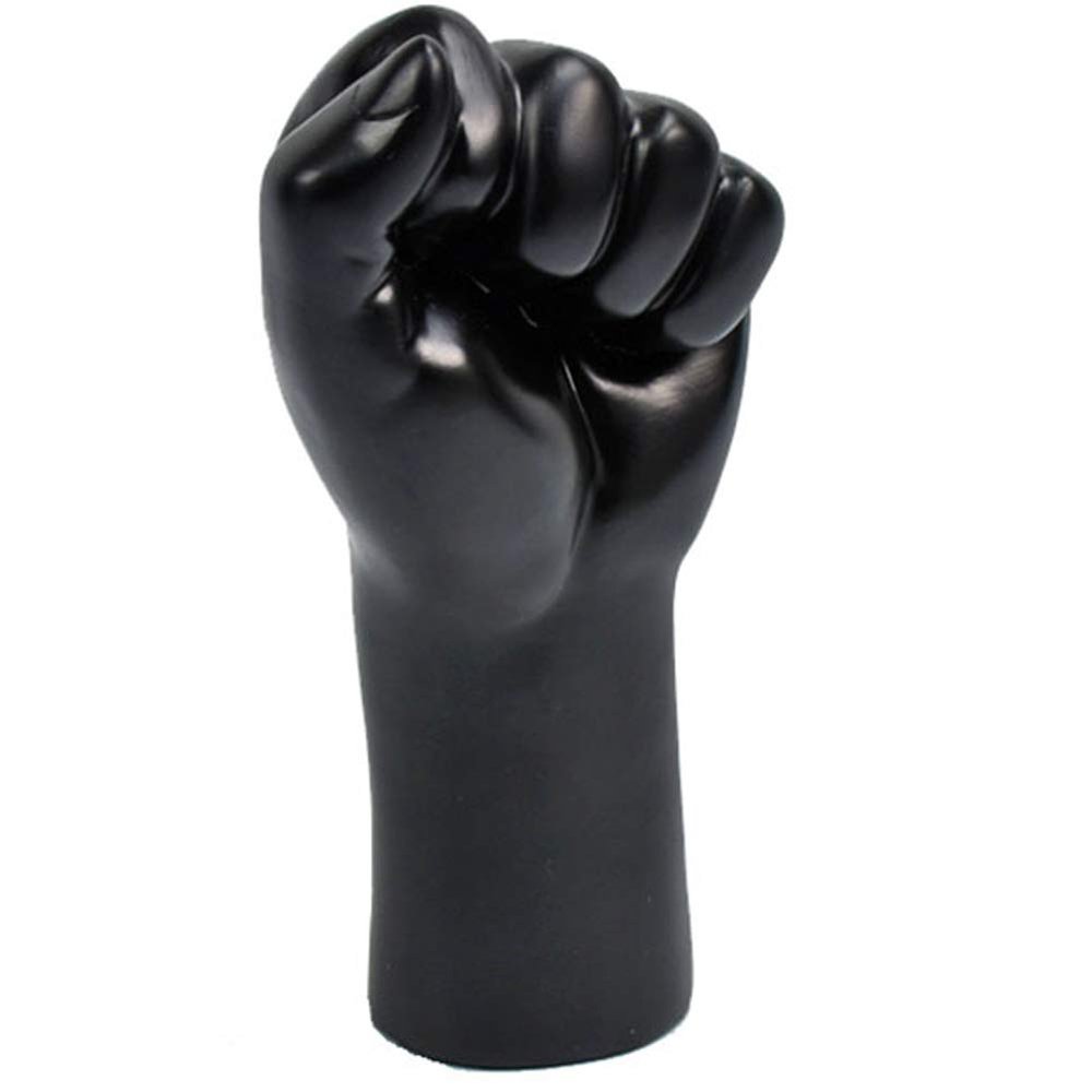 ACEVER Polyresin Art Statues Figurines Sculpture Desktop Ornament Gift for Home Office Library Bookstore School Reading Room Art Gallery Decor, Black Fist