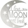 Badger Steel USA - I Love You to The Moon and Back - Metal Wall Art - 24" X 24" - Hammered Silver view 4