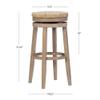 Powell Linon Maya 31" Wood Swivel Seagrass Seat Barstool in Natural Brown view 3