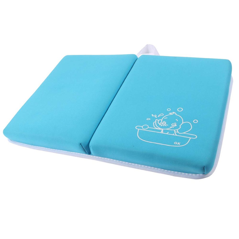 Bath Kneeler Pad - 1.5inch Thick Kneeling Mat for Baby Bath Time, Garden Work, Exercise - Detachable and Foldable Baby Bath Tub Padding for Parents- Blue