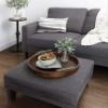 Kate and Laurel Lipton Modern Round Tray, 18", Dark Walnut and Gold, Decorative Accent Tray for Storage and Display view 4
