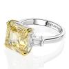 Bansriracha 100% 925 Sterling Silver Created Moissanite Citrine Diamonds Gemstone Wedding Engagement Ring Fine Jewelry (White, 8) view 2