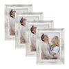 Alkerman 5x7 Picture Frames Rustic Distressed White Wood Pattern High Definition Glass for Table Top Display and Wall Mounting Photo FramePack of 4 view 1