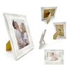 Alkerman 5x7 Picture Frames Rustic Distressed White Wood Pattern High Definition Glass for Table Top Display and Wall Mounting Photo FramePack of 4 view 3