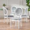 Christopher Knight Home Gabrielle Contemporary Velvet Dining Chairs (Set of 4), Light Gray, Gloss White view 2