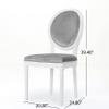 Christopher Knight Home Gabrielle Contemporary Velvet Dining Chairs (Set of 4), Light Gray, Gloss White view 3