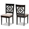 Baxton Studio Renaud Modern and Contemporary Sand Fabric Upholstered and Espresso Brown Finished Wood 2-Piece Dining Chair Set Set view 1