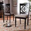 Baxton Studio Renaud Modern and Contemporary Sand Fabric Upholstered and Espresso Brown Finished Wood 2-Piece Dining Chair Set Set view 2