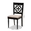 Baxton Studio Renaud Modern and Contemporary Sand Fabric Upholstered and Espresso Brown Finished Wood 2-Piece Dining Chair Set Set view 3