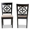 Baxton Studio Renaud Modern and Contemporary Sand Fabric Upholstered and Espresso Brown Finished Wood 2-Piece Dining Chair Set Set view 4