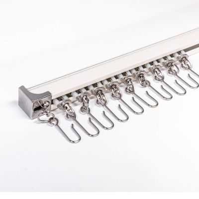 3.6ft Upgraded Aluminum Curtain Track, Can be Used as an Extension Track Rod, Ceiling or Wall mount, Living Room or Picture Windows and Room Divider with Runners and Hooks (White)